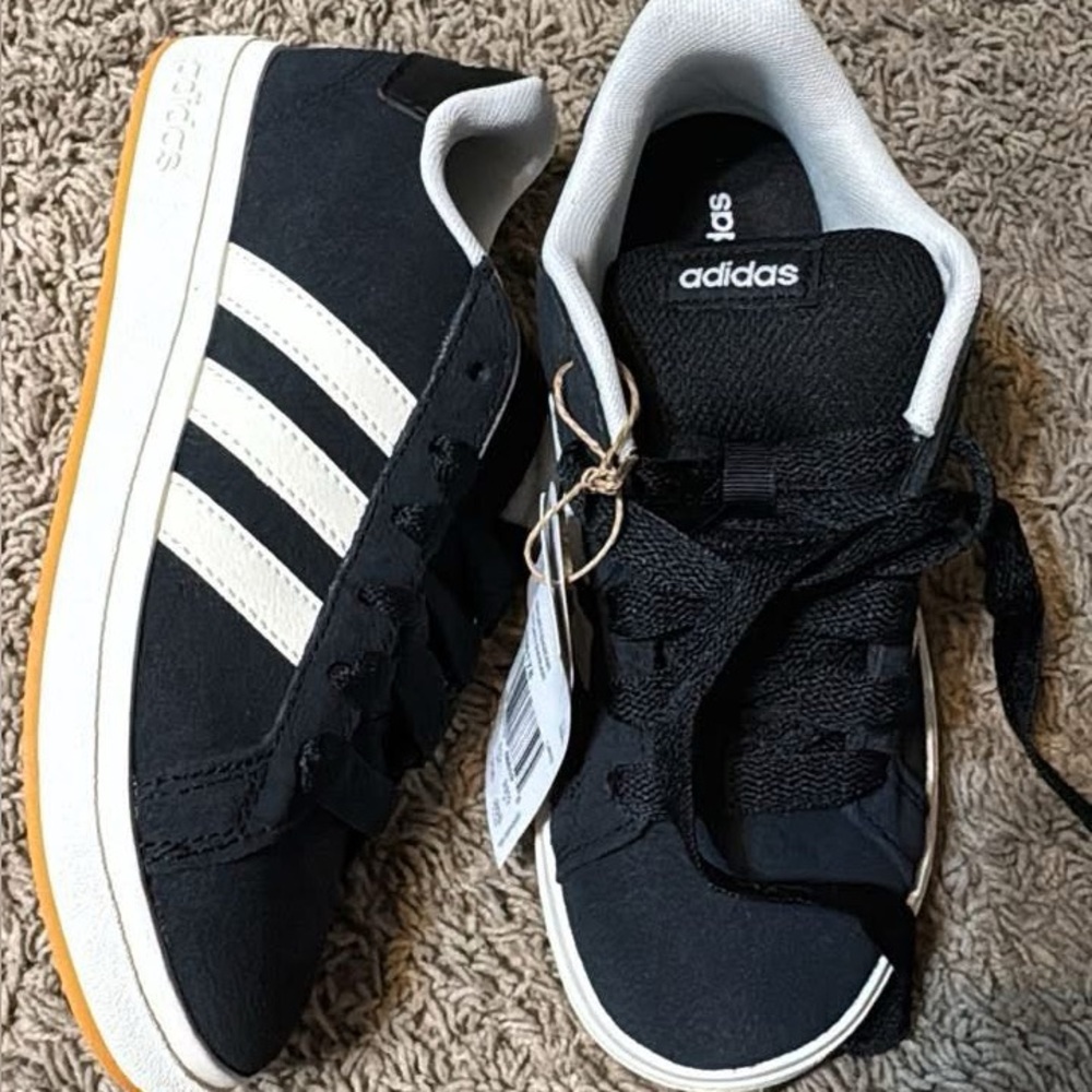 Adidas Black and White Low-Top Sneakers